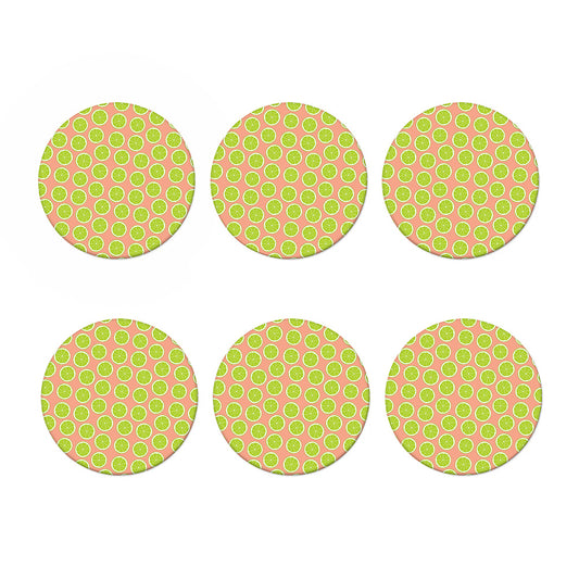 Cute Lime Pattern Print Coaster Set