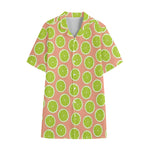Cute Lime Pattern Print Cotton Hawaiian Shirt