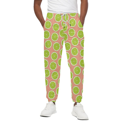 Cute Lime Pattern Print Cotton Pants