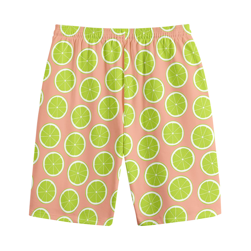 Cute Lime Pattern Print Cotton Shorts