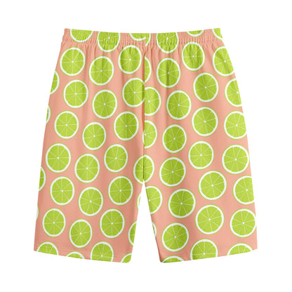 Cute Lime Pattern Print Cotton Shorts