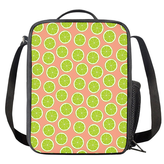 Cute Lime Pattern Print Crossbody Lunch Bag