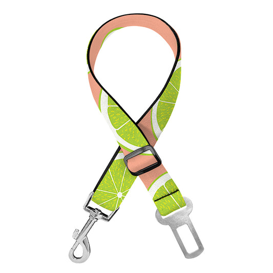 Cute Lime Pattern Print Dog Seat Belt