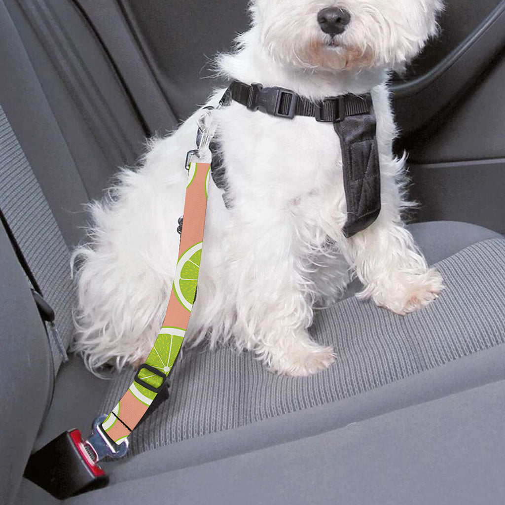 Cute Lime Pattern Print Dog Seat Belt
