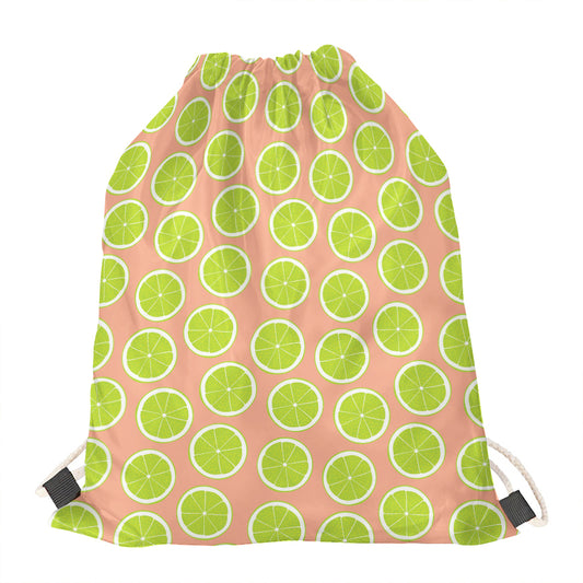 Cute Lime Pattern Print Drawstring Bag