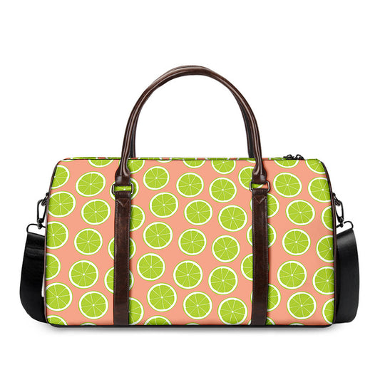 Cute Lime Pattern Print Duffle Bag