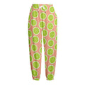Cute Lime Pattern Print Fleece Lined Knit Pants