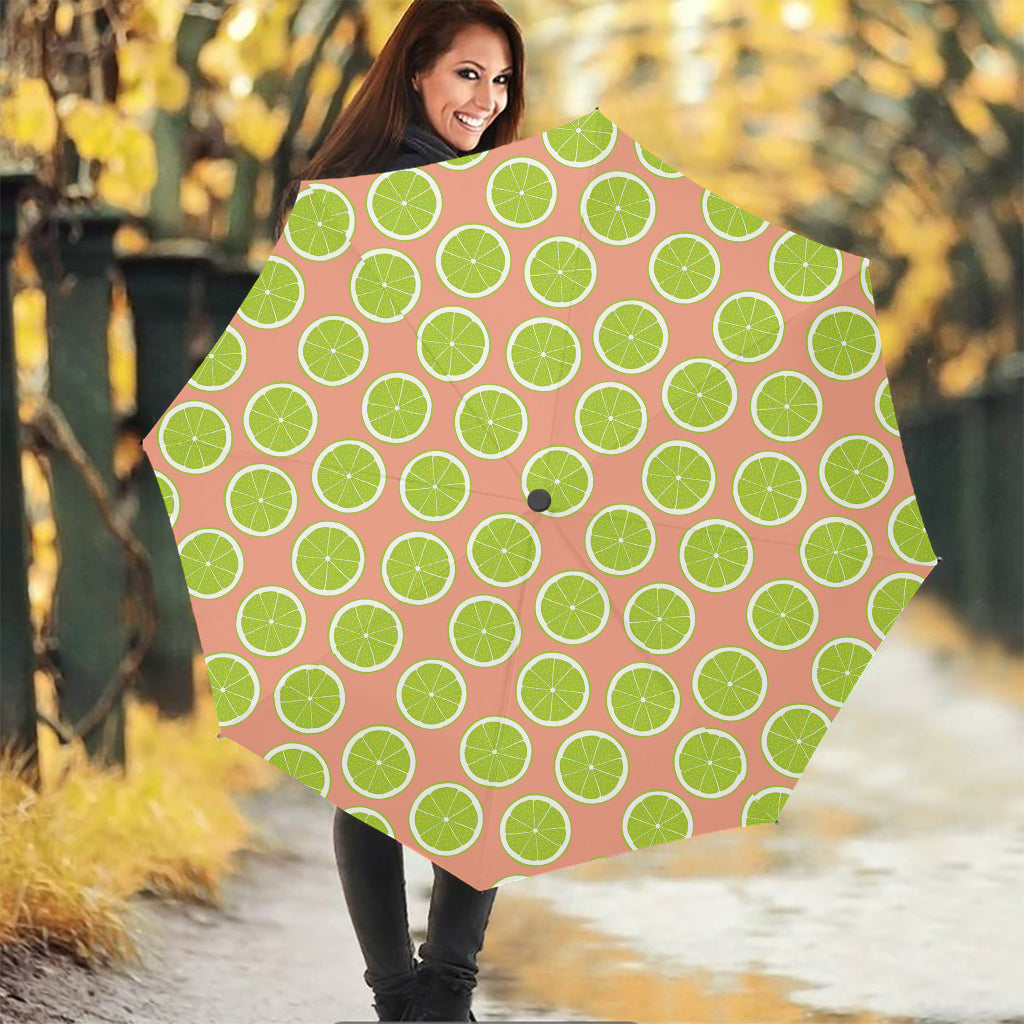 Cute Lime Pattern Print Foldable Umbrella