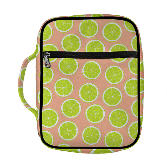 Cute Lime Pattern Print Front Pocket Bible Bag