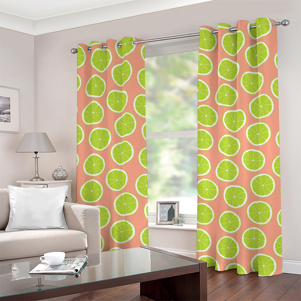 Cute Lime Pattern Print Grommet Curtains