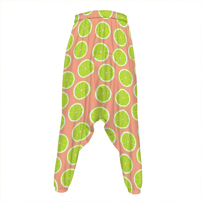 Cute Lime Pattern Print Hammer Pants