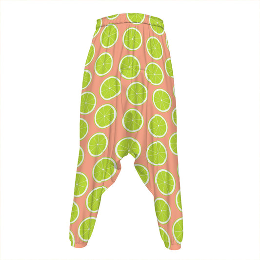 Cute Lime Pattern Print Hammer Pants