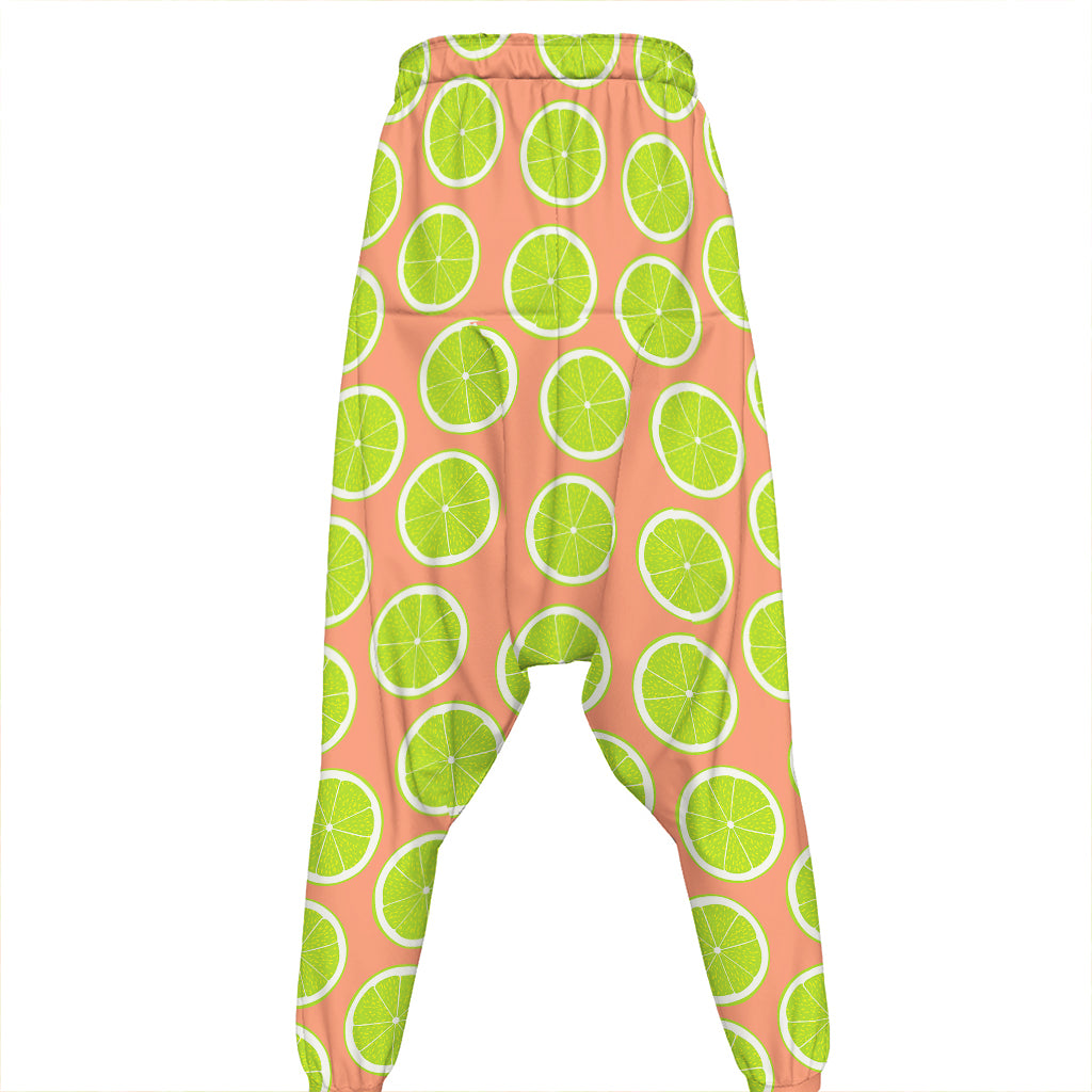 Cute Lime Pattern Print Hammer Pants