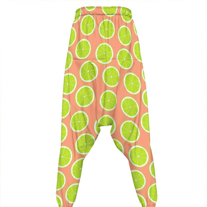 Cute Lime Pattern Print Hammer Pants