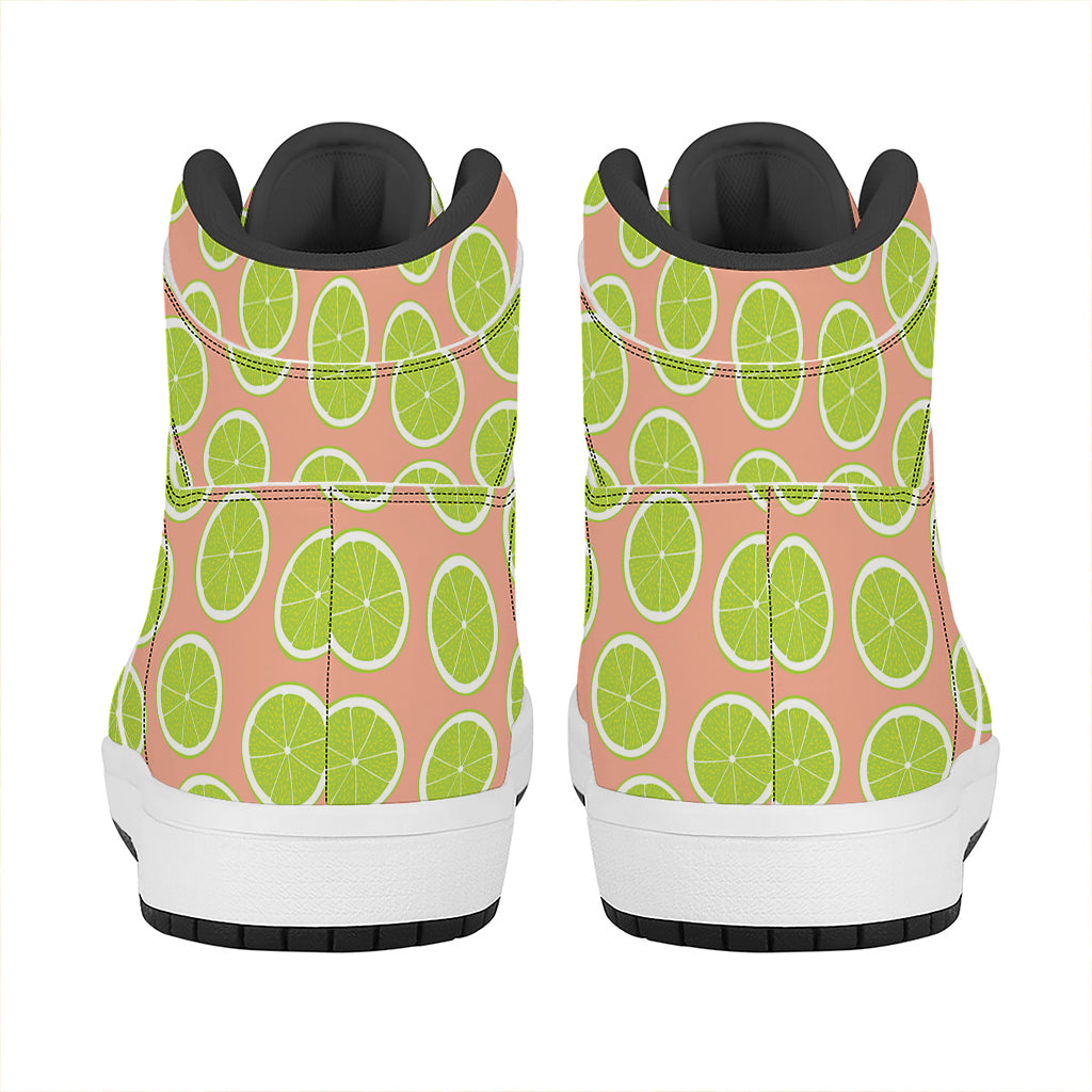 Cute Lime Pattern Print High Top Leather Sneakers
