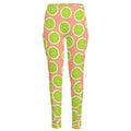 Cute Lime Pattern Print High-Waisted Pocket Leggings