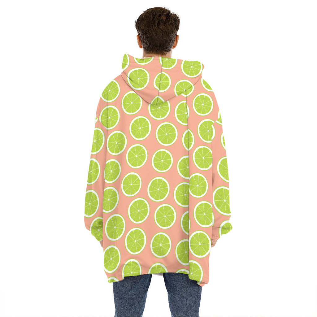 Cute Lime Pattern Print Hoodie Blanket