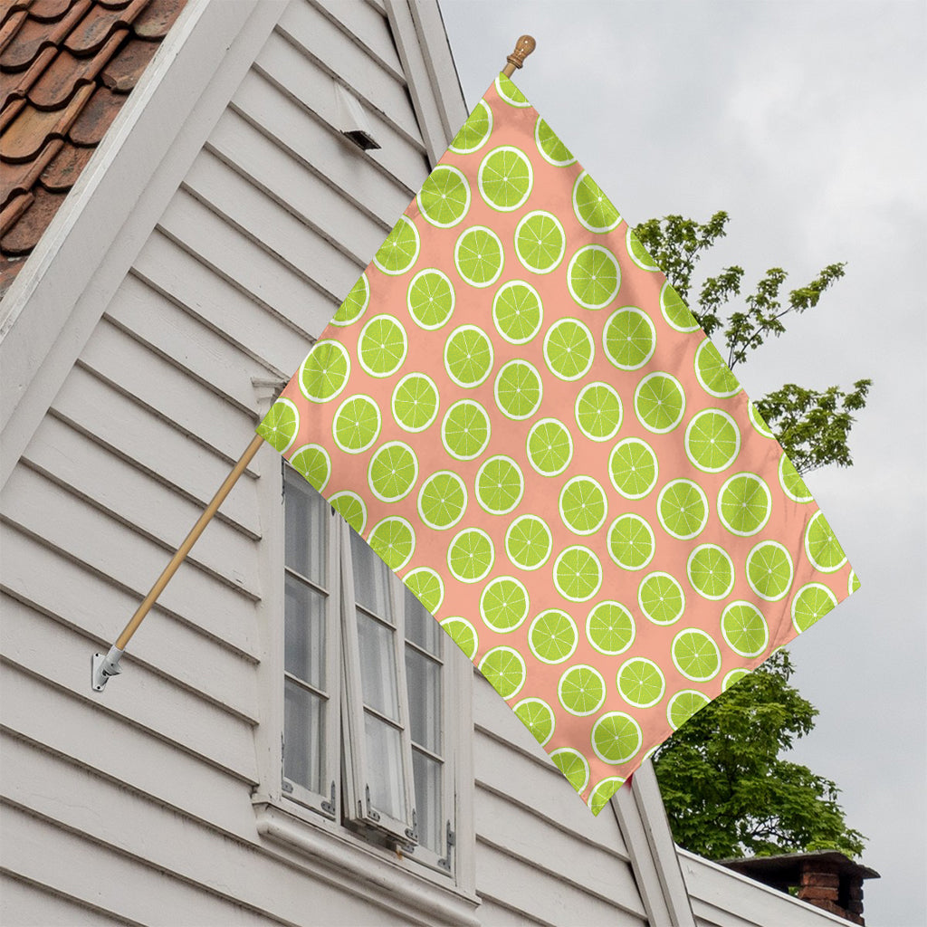 Cute Lime Pattern Print House Flag