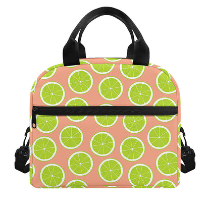 Cute Lime Pattern Print Insulated Lunch Bag