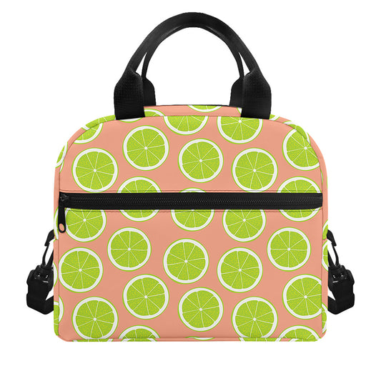 Cute Lime Pattern Print Insulated Lunch Bag