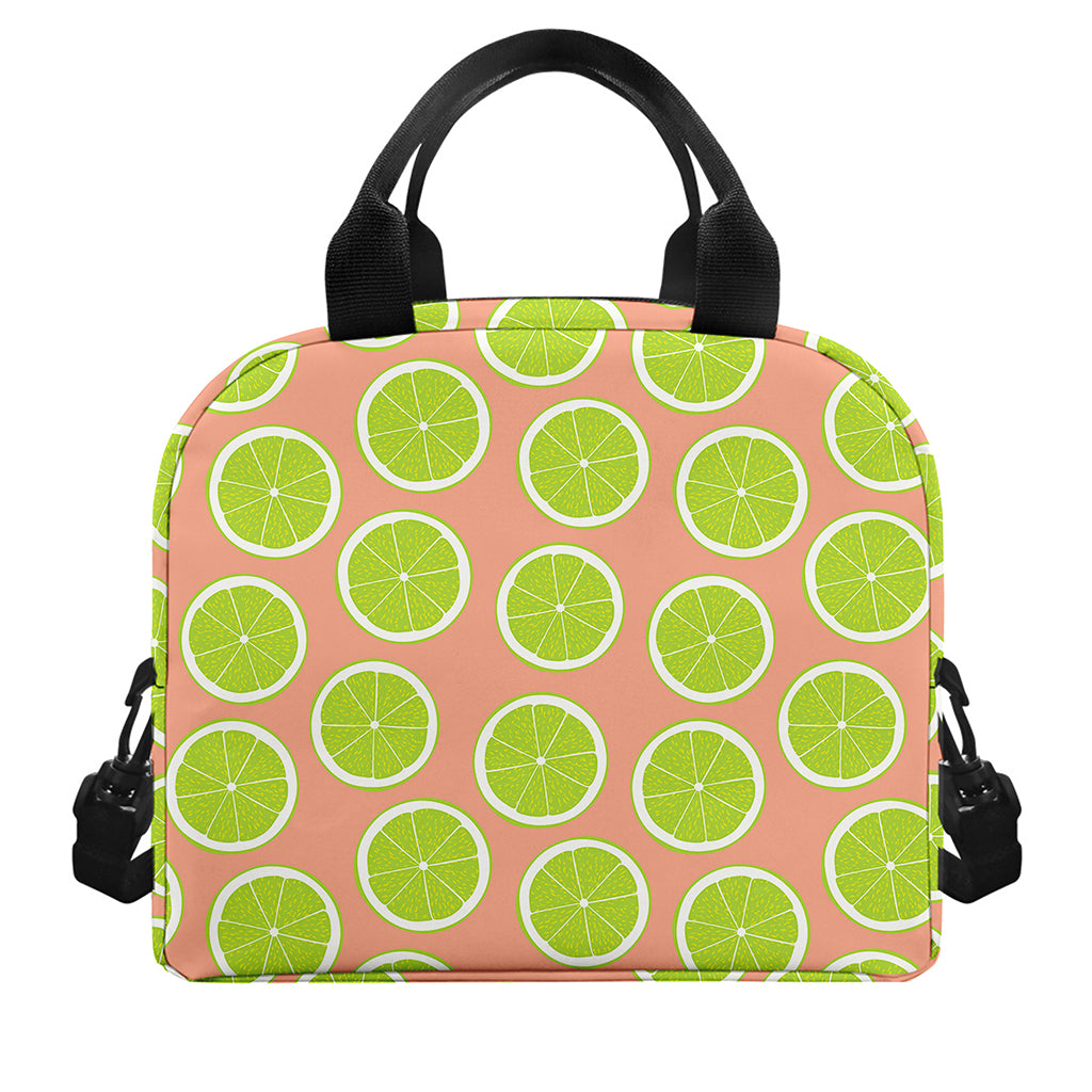 Cute Lime Pattern Print Insulated Lunch Bag