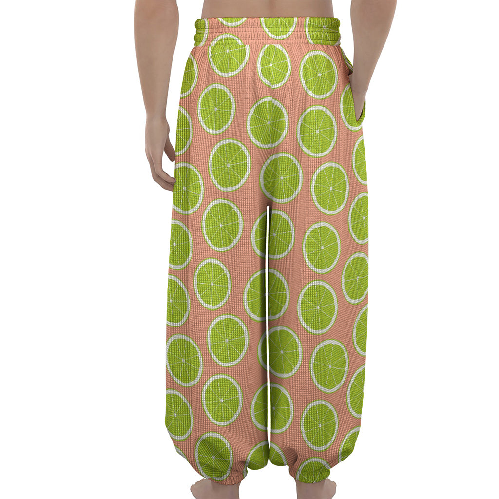 Cute Lime Pattern Print Lantern Pants