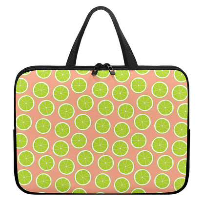 Cute Lime Pattern Print Laptop Sleeve With Handle