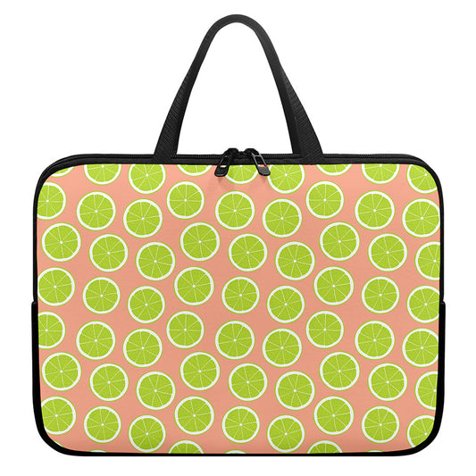 Cute Lime Pattern Print Laptop Sleeve With Handle