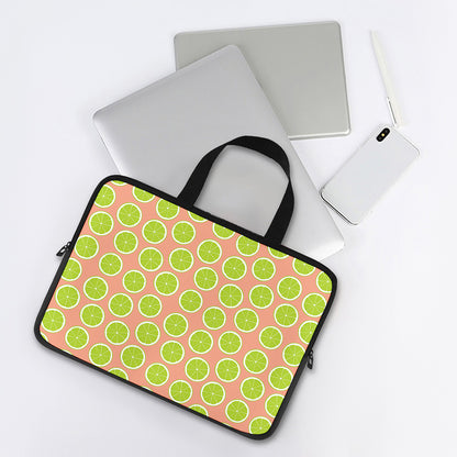 Cute Lime Pattern Print Laptop Sleeve With Handle