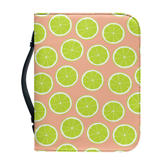 Cute Lime Pattern Print Leather Bible Cover