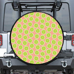 Cute Lime Pattern Print Leather Spare Tire Cover