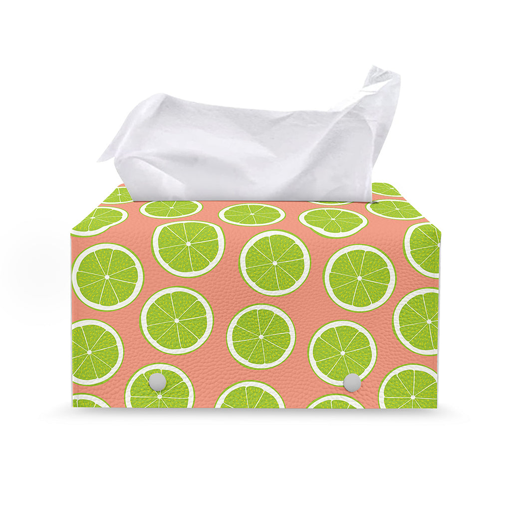 Cute Lime Pattern Print Leather Tissue Box Cover