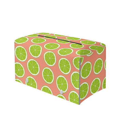 Cute Lime Pattern Print Leather Tissue Box Cover