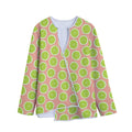 Cute Lime Pattern Print Long Sleeve Short Coat