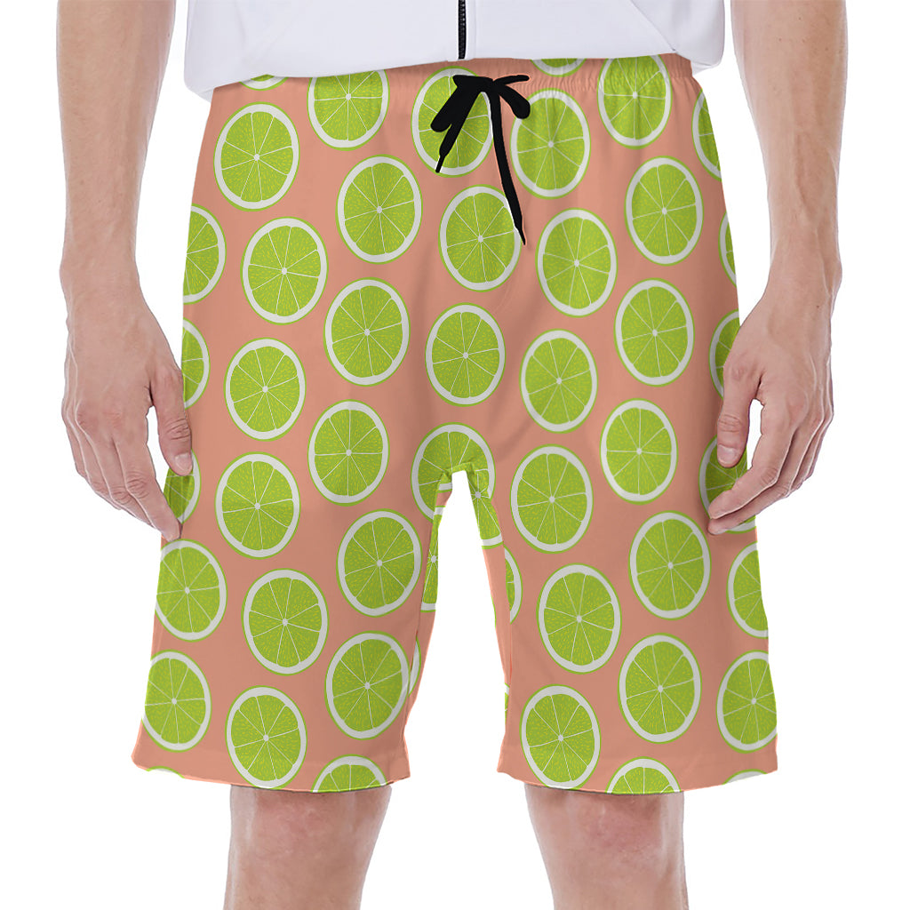 Cute Lime Pattern Print Men's Beach Shorts