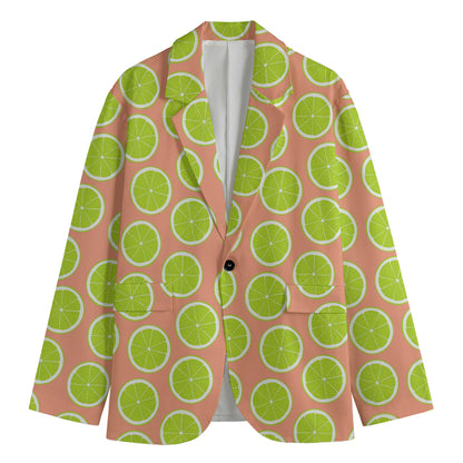 Cute Lime Pattern Print Men's Blazer