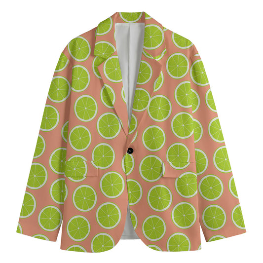 Cute Lime Pattern Print Men's Blazer