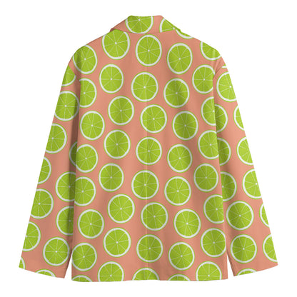 Cute Lime Pattern Print Men's Blazer