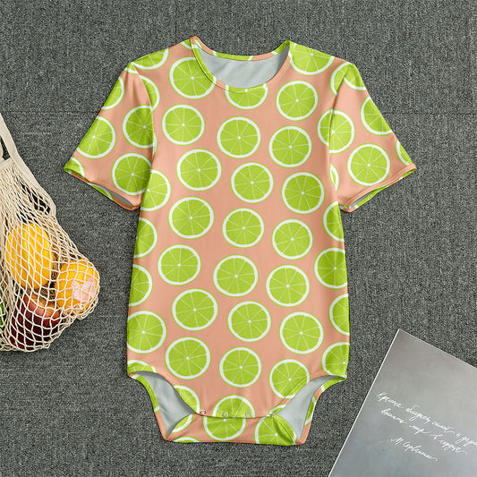Cute Lime Pattern Print Men's Bodysuit