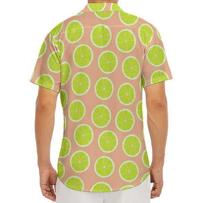 Cute Lime Pattern Print Men's Deep V-Neck Shirt