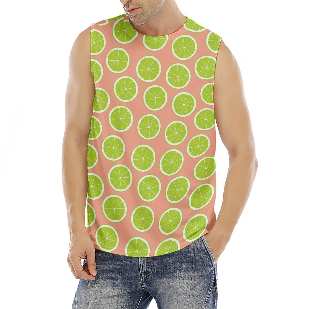 Cute Lime Pattern Print Men's Fitness Tank Top
