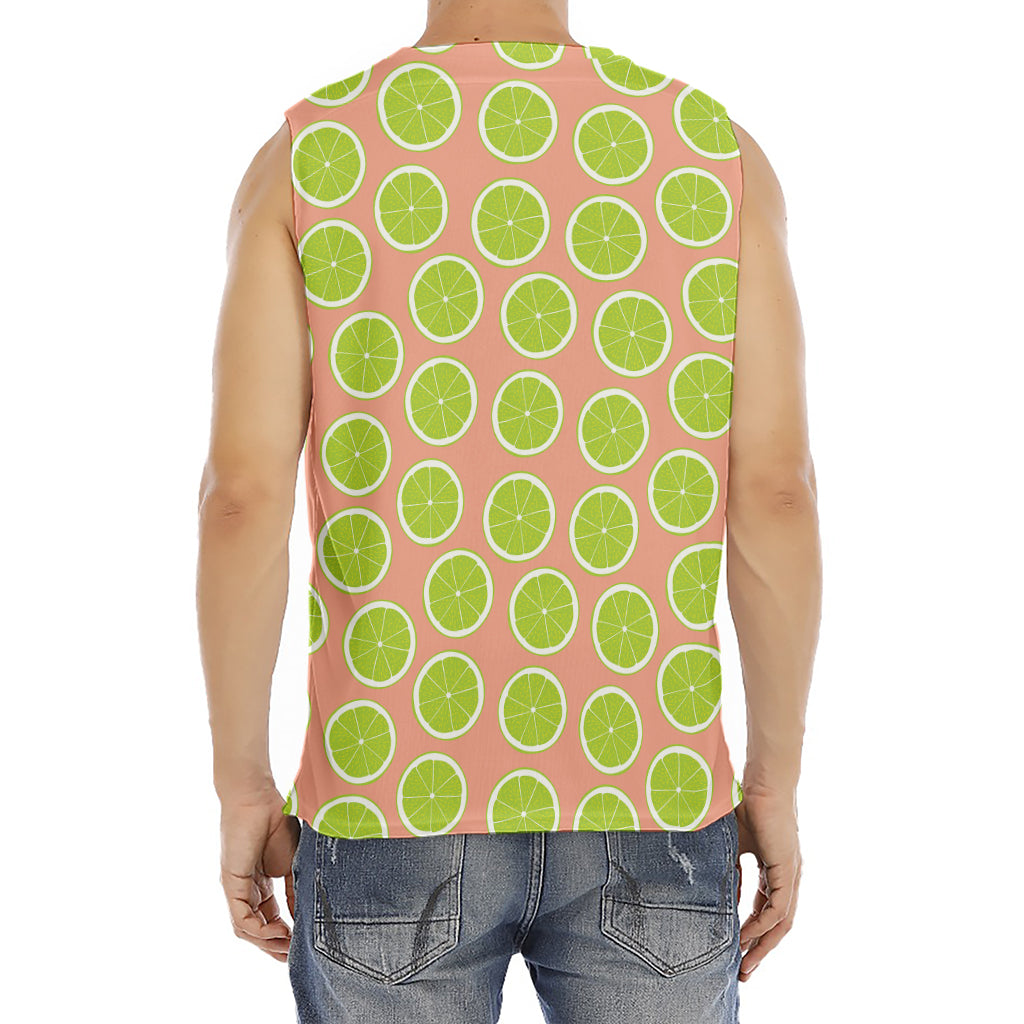 Cute Lime Pattern Print Men's Fitness Tank Top