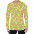Cute Lime Pattern Print Men's Long Sleeve T-Shirt