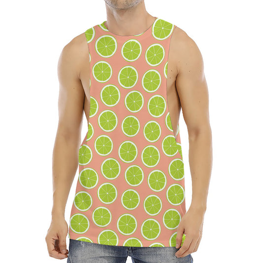 Cute Lime Pattern Print Men's Muscle Tank Top