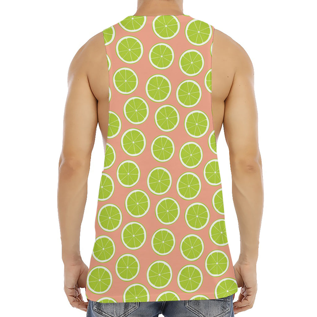 Cute Lime Pattern Print Men's Muscle Tank Top