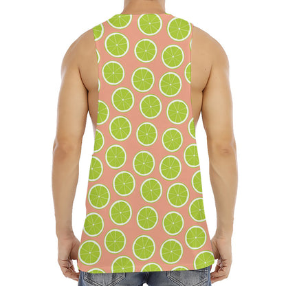 Cute Lime Pattern Print Men's Muscle Tank Top