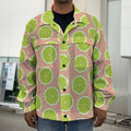 Cute Lime Pattern Print Men's Shirt Jacket