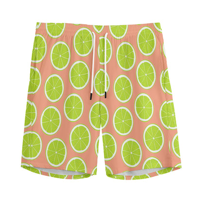 Cute Lime Pattern Print Men's Sports Shorts