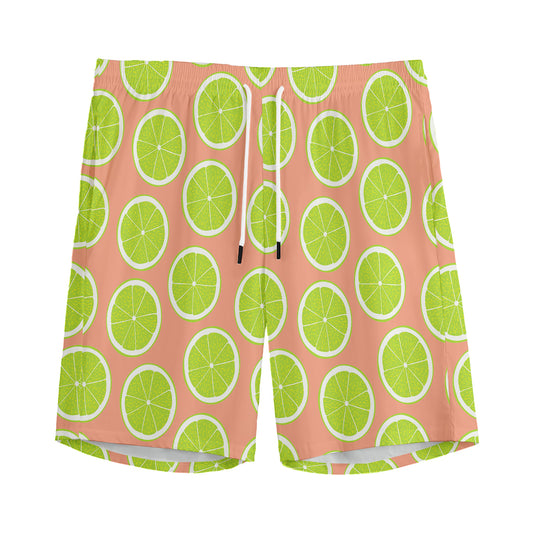 Cute Lime Pattern Print Men's Sports Shorts
