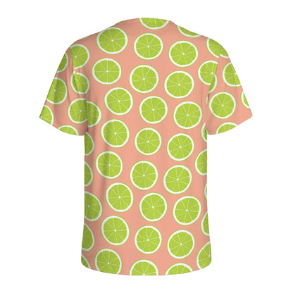 Cute Lime Pattern Print Men's Sports T-Shirt